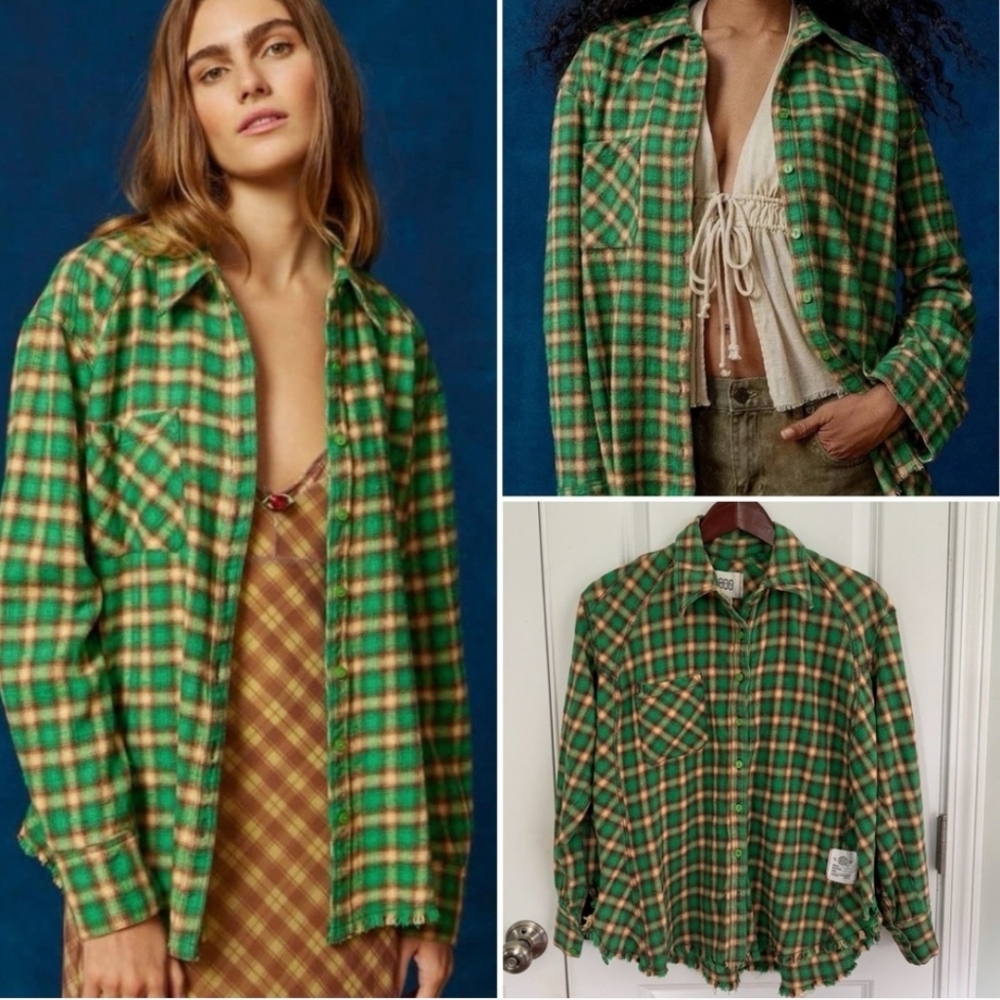 BDG Flannel Plaid Button Down/Shacket
